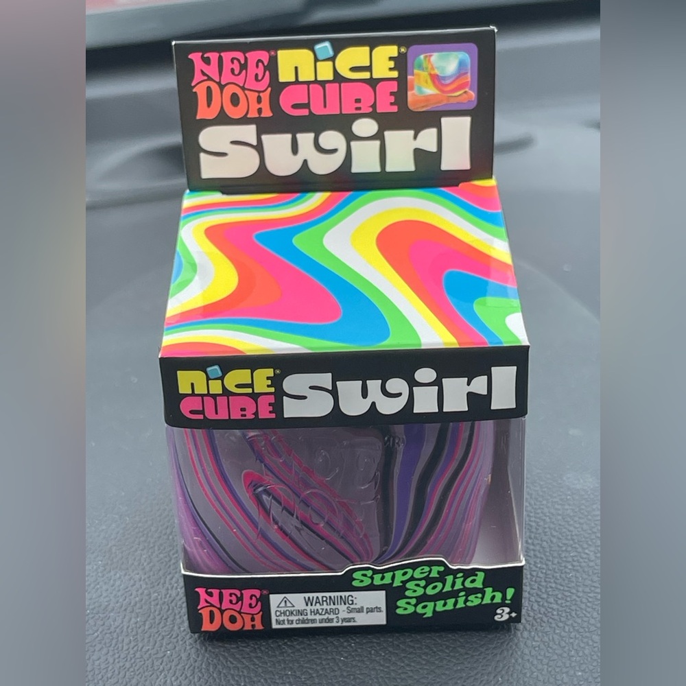 Nee Doh Swirl Super Solid Squish Cube